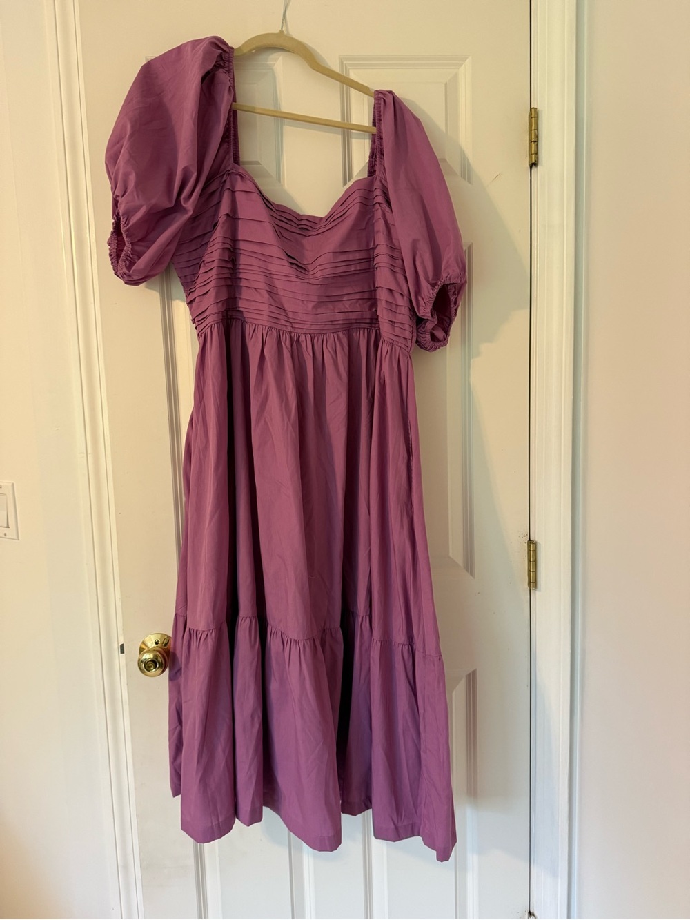 A&F Emerson Poplin Puff Sleeve Midi Dress - Picture 2 of 4